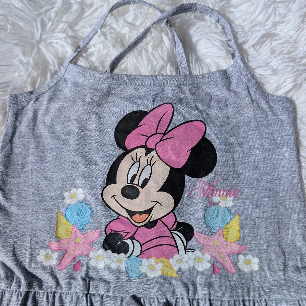 Grey Minnie Mouse Summer Dress – Girls Casual Disney Outfit 3T, 4T ,5T 7/8 - Picture 2 of 5